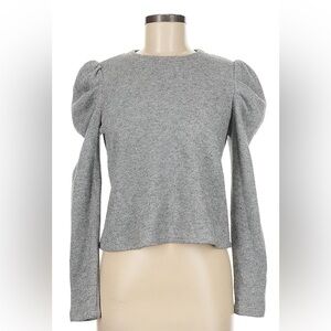 Gray Puff Sleeve Women's Top